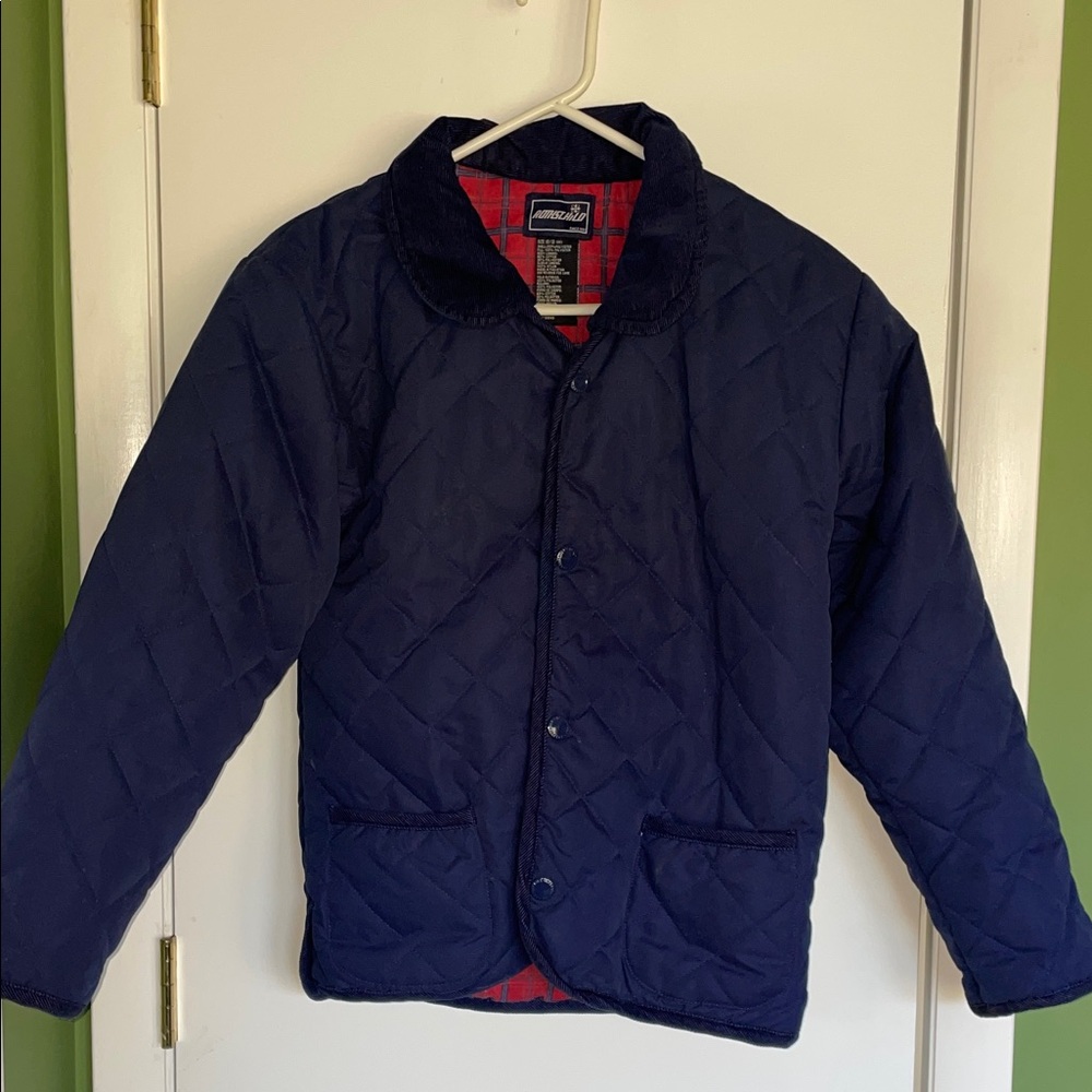 Vintage Rothschild Blue Quilted Coat -Youth/Boys 10/12 / M